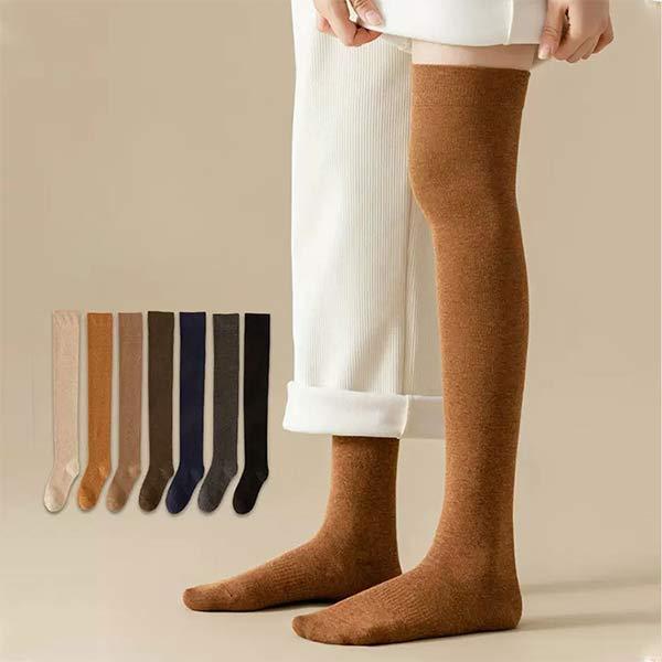6 Pairs Combed Cotton Over-the-Knee Socks