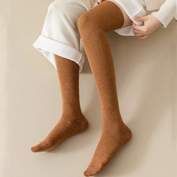 6 Pairs Combed Cotton Over-the-Knee Socks