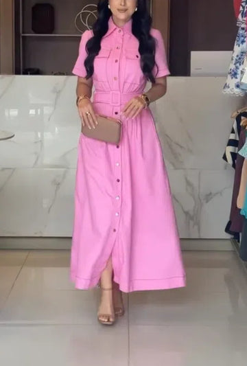 Women's Waist Belt Casual Dress