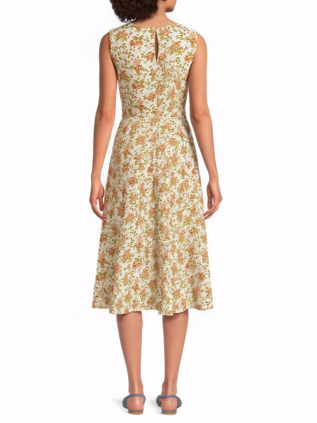 Floral Print Sleeveless Midi Dress