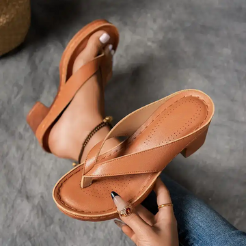 Women’S Solid Color Summer Chunky Heel Sandals