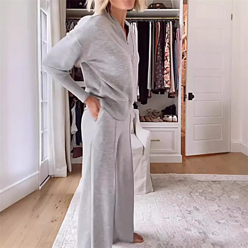 Women's Casual Fashion Set(Top+Trousers)