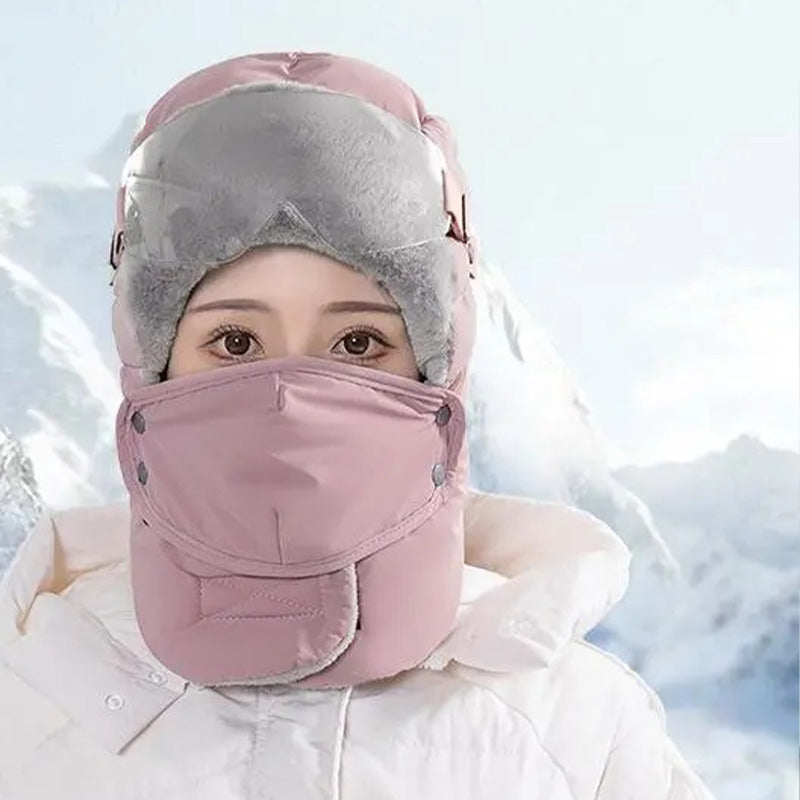 Women's Windproof Warm Hat With Face Mask