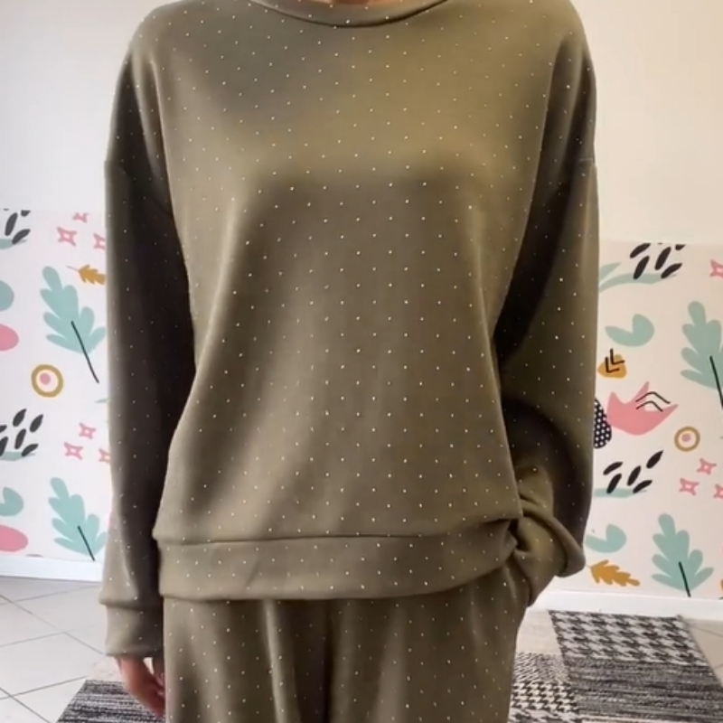 Women's Fashion Loose Long Sleeve Top & Pants (2 Piece Set)