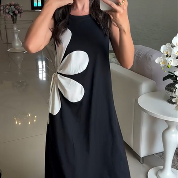 Printed Dress with Adjustable Waist Drawstring