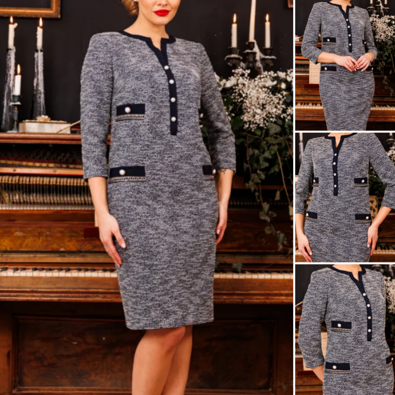 Upscale Women's Slim Button Dress