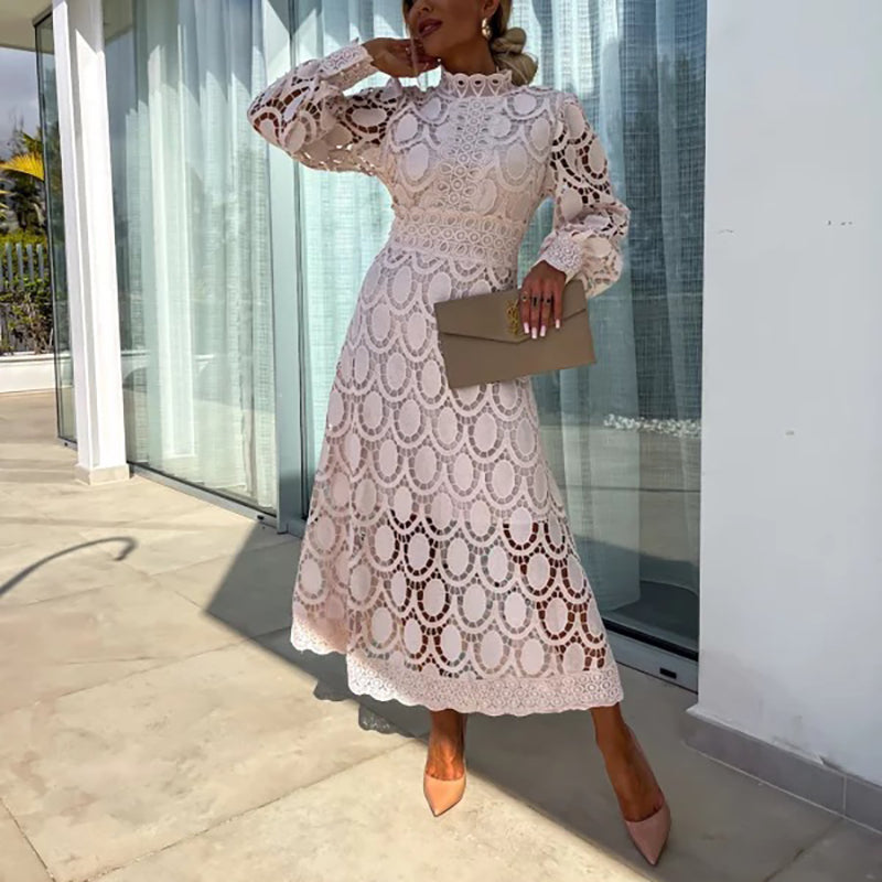 Women's Vintage Lace Hollow-Out Dress