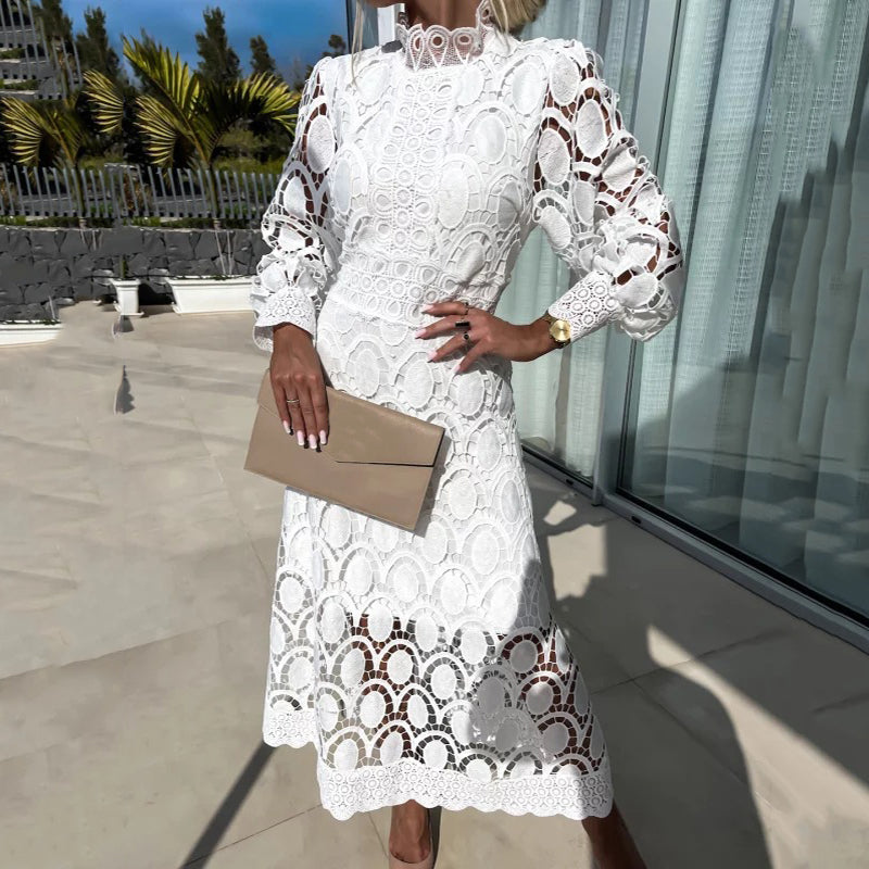 Women's Vintage Lace Hollow-Out Dress