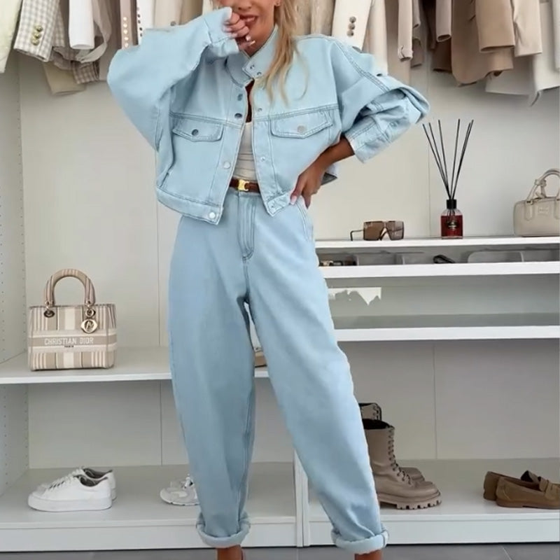Women's Denim Jacket & Jeans (2-Piece Set)