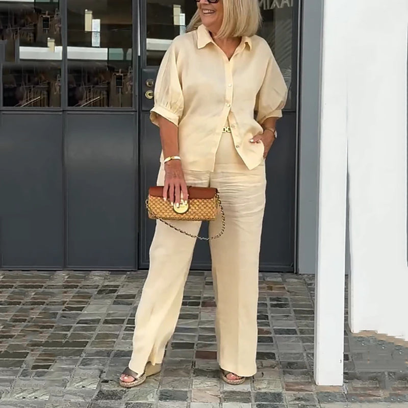 Women’s Minimalist Solid Color 2-Piece Set