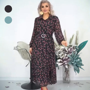 Women's Elegant Floral Chiffon Long Dress
