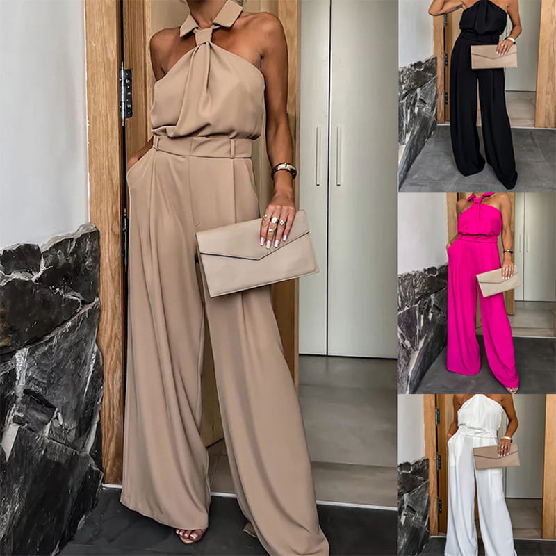 Women’s Fashionable Sleeveless Wide-leg Jumpsuit