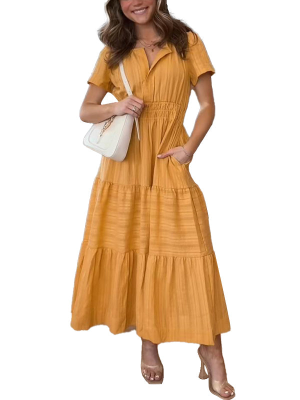 Women's Long Flowing A-line Boho Dress