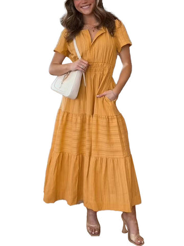 Women's Long Flowing A-line Boho Dress