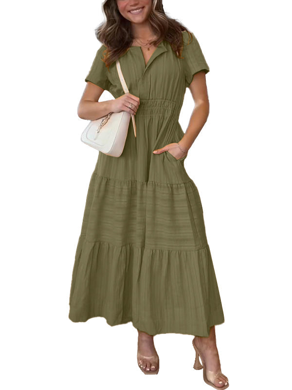 Women's Long Flowing A-line Boho Dress