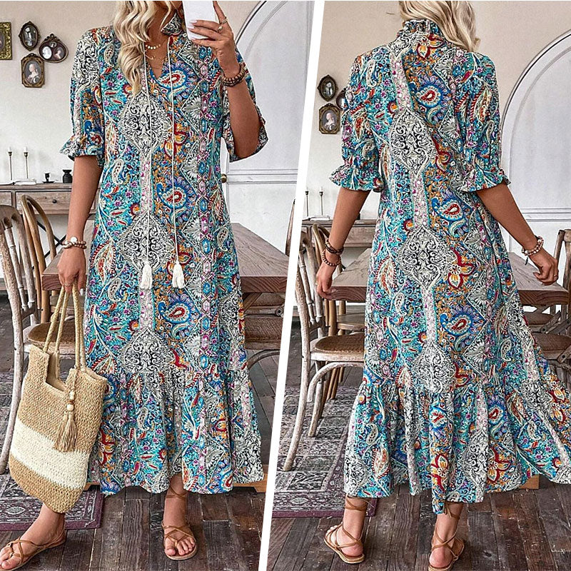 Women's Summer V-Neck Floral Dress