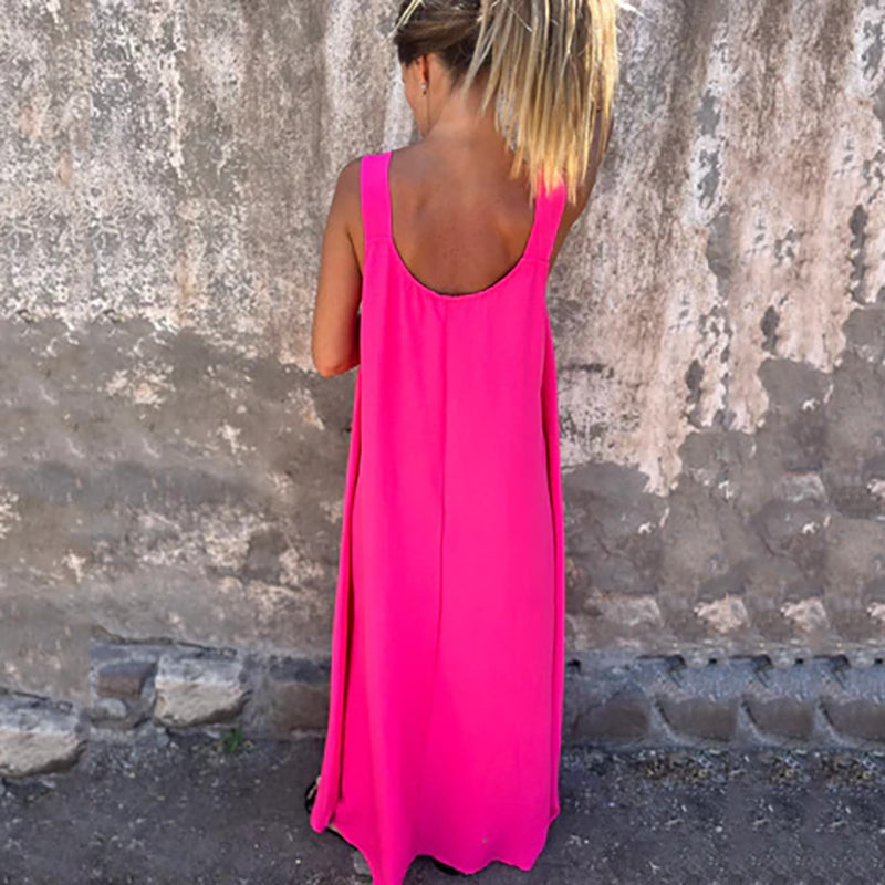 Women’s Elegant Floral Strap Maxi Dress