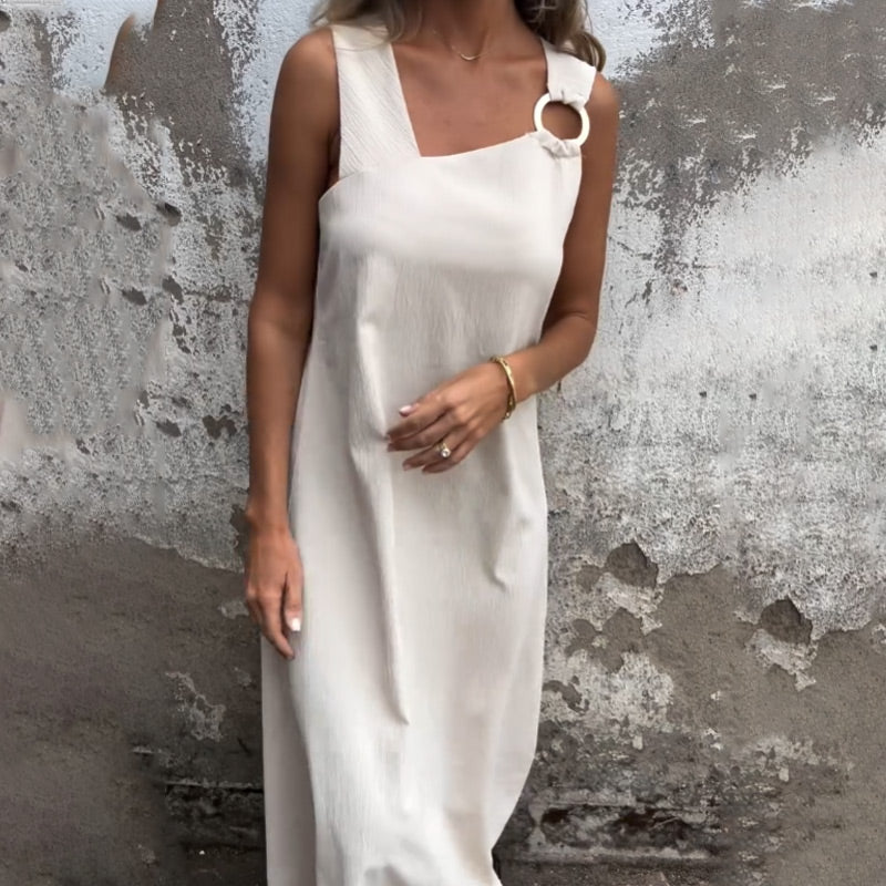 Women’s Ring Detail Strappy Sleeveless Long Dress