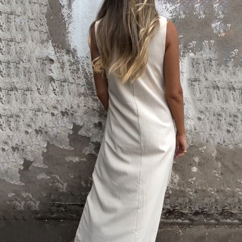 Women’s Ring Detail Strappy Sleeveless Long Dress