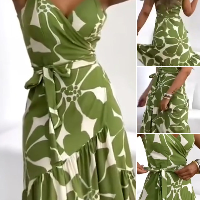 Women's Fashion Printed Spaghetti Strap Dress
