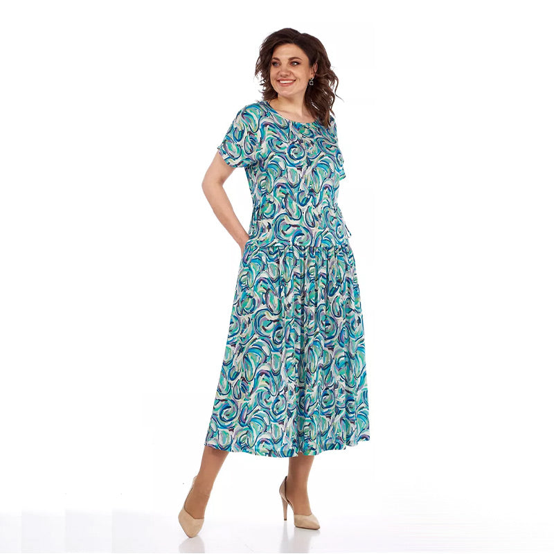 Patterned Chiffon Dress