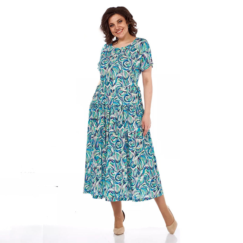 Patterned Chiffon Dress
