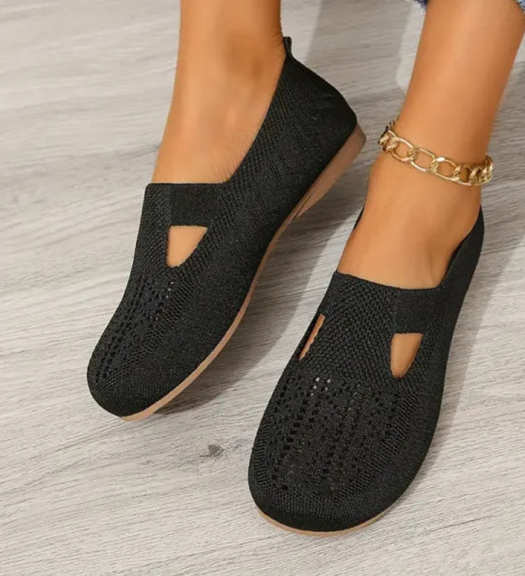 Women Walking Comfortable Breathable Knit Flats Shoes