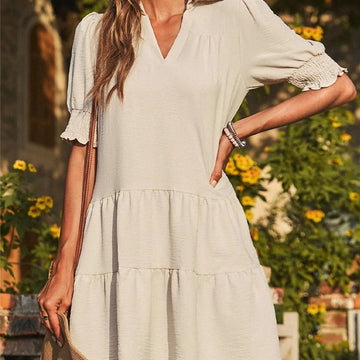 Women’s V-Neck Ruffle Mini Dress