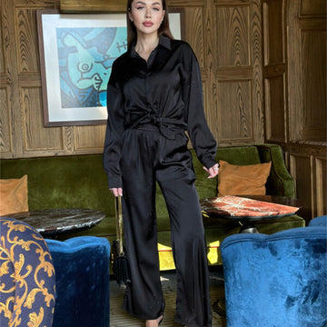 Women's Elegant Top & Wide Leg Pants Set