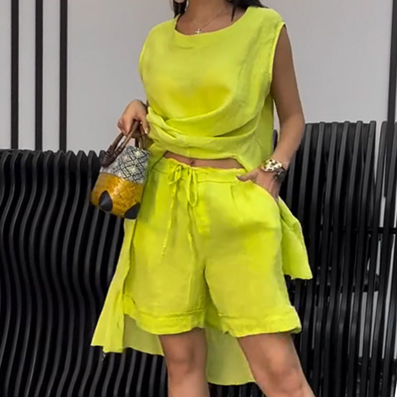 Women's Fashion Sleeveless Tank Top & Shorts Loose Suit