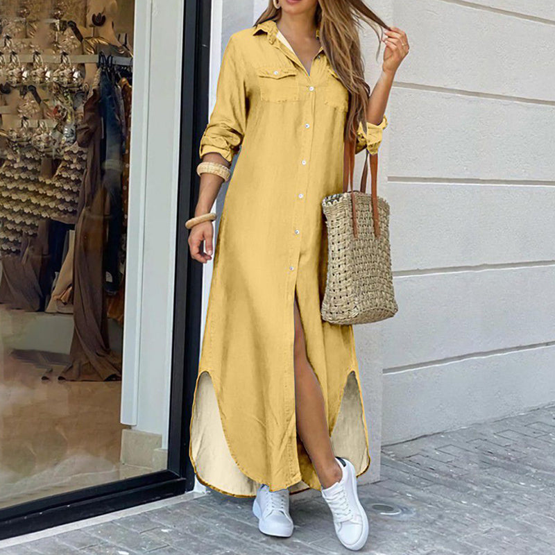 Women's Trendy Long Sleeve Shirt Dress