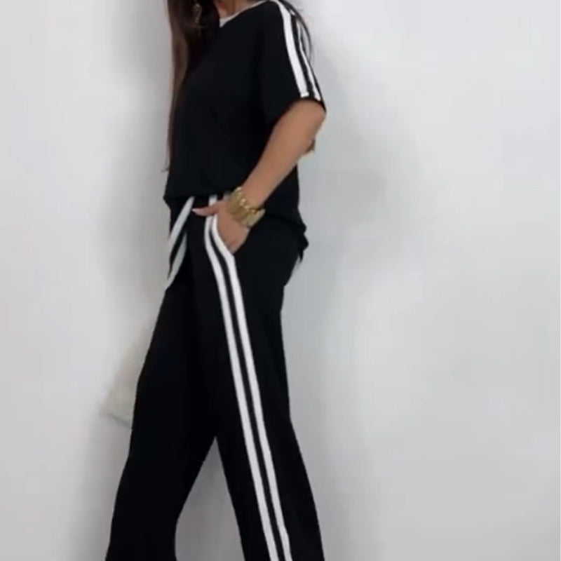 Women’s Casual Striped Tops ＆ Pants Two-Piece Set
