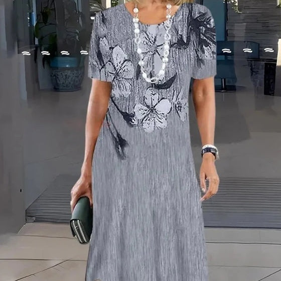 Women's Casual Printed Round Neck Dress
