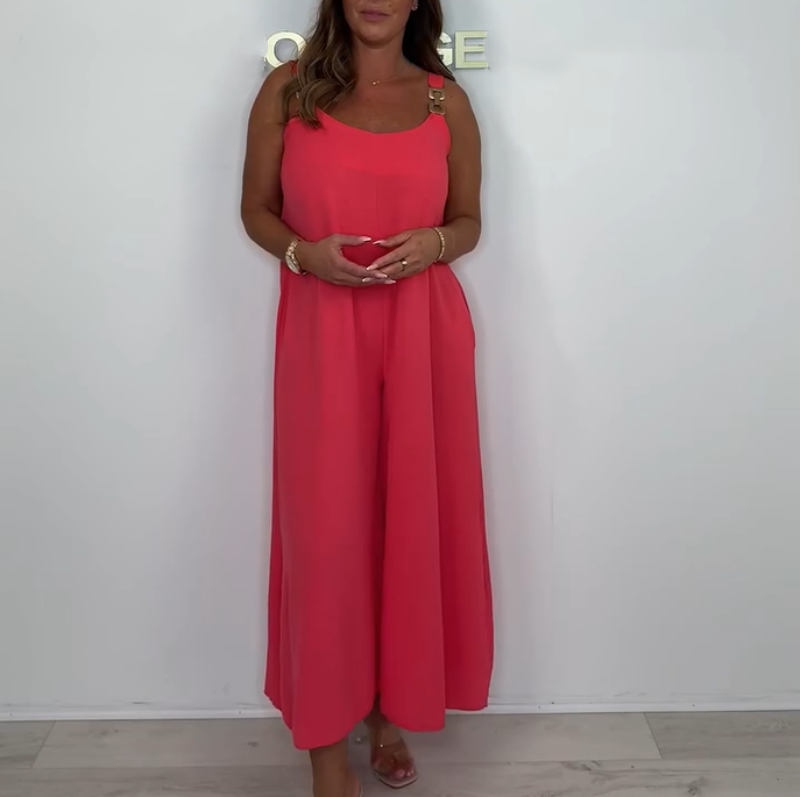 Women‘s Solid Color Loose Jumpsuit