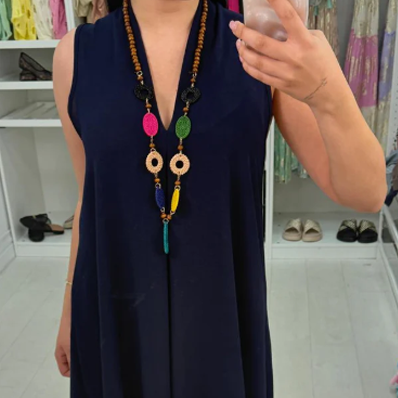 V-Neck Sleeveless Dress