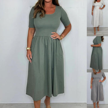 Elegant Fashion Solid Color Dress