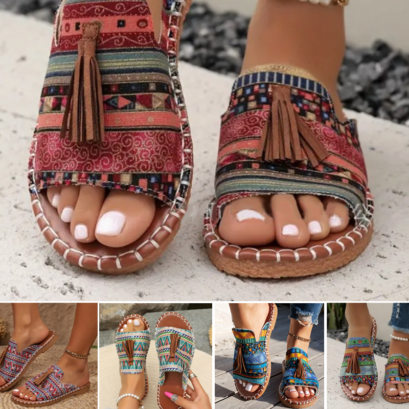 Women's Boho Print Slide Sandals
