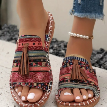Women's Boho Print Slide Sandals