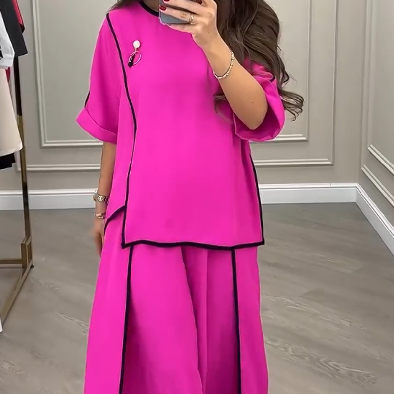 Women’s Stylish Loose-Fit Top & Pants Two-Piece Set