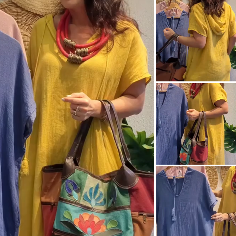 Women's Summer Hooded T-Shirt Dress