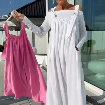 Women's Solid Sleeveless Long Overall Dress