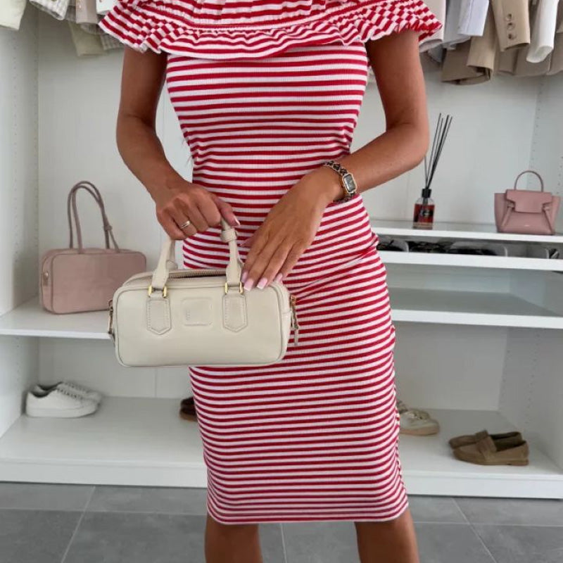 Women's Elegant Off-Shoulder Ruffle Slimming Dress