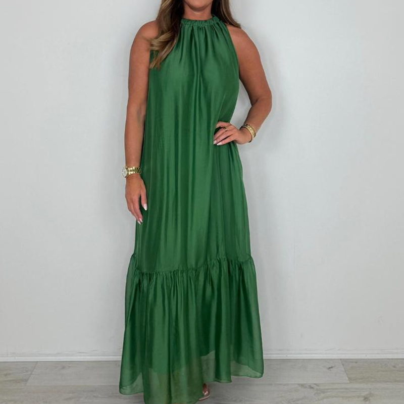 Women's Sleeveless Halter Maxi Dress