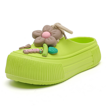 Women’s Breathable Slippers with Flower Decoration