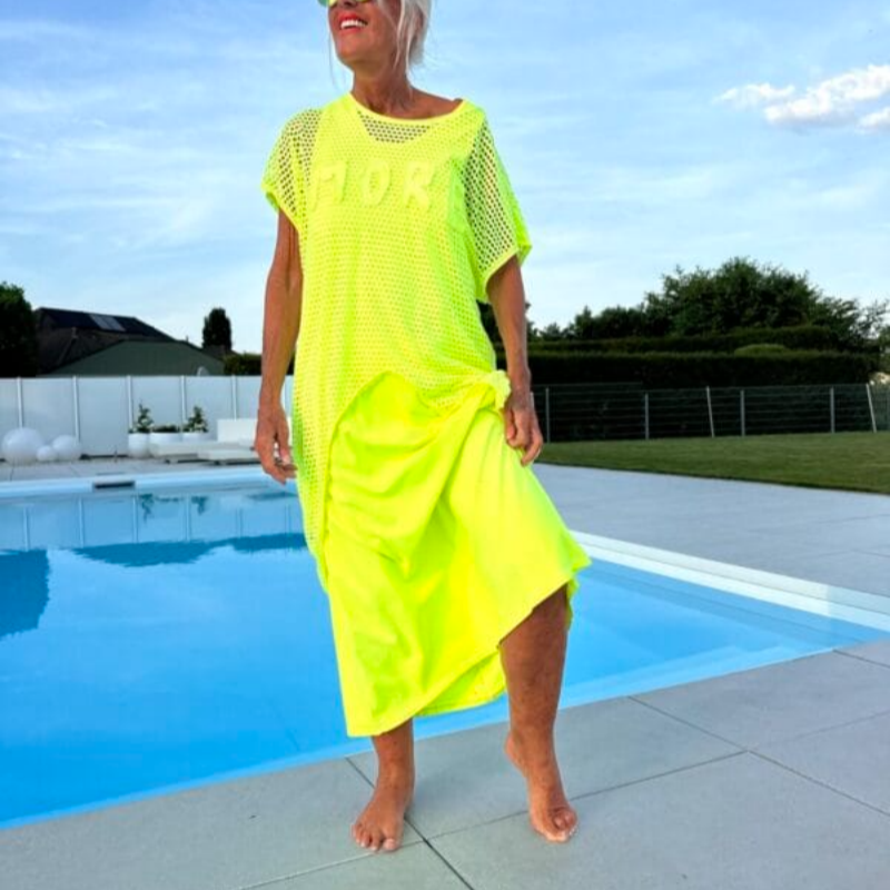 Hollow Out Blouse & Sleeveless Dress 2-Piece Set