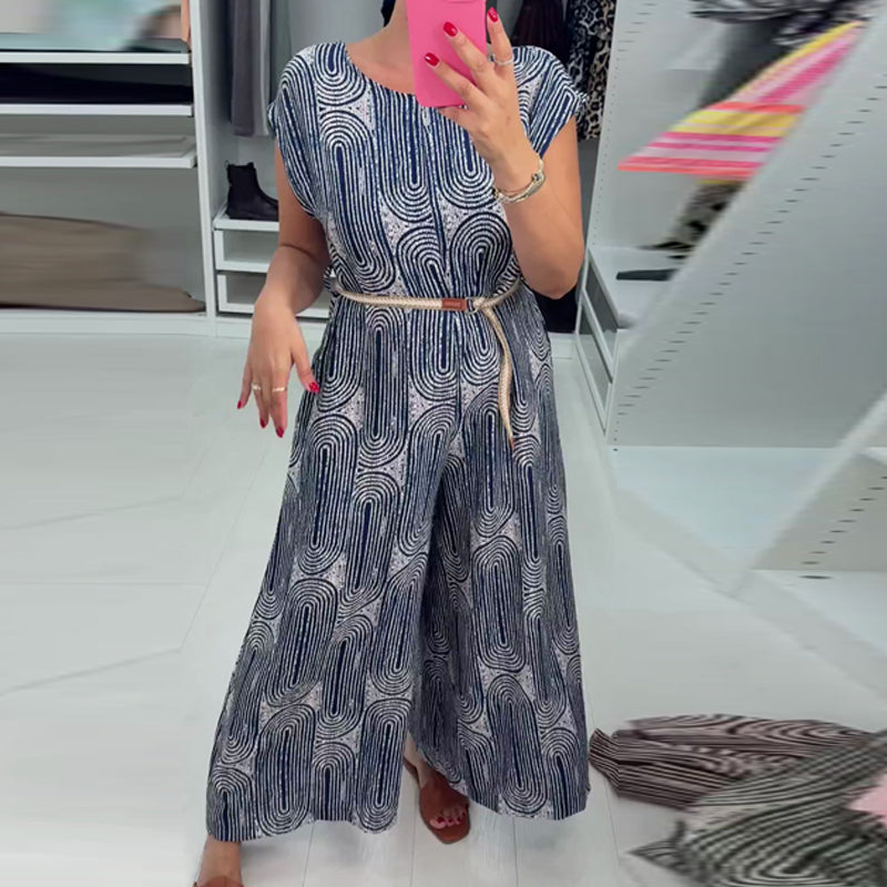 Women's Fashionable Casual Printed Jumpsuit