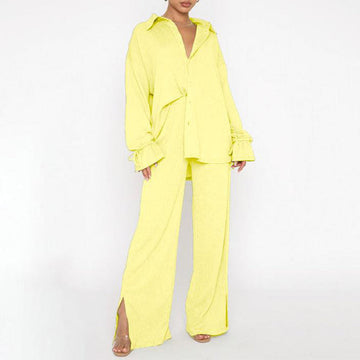 Women’s Casual Shirt & Wide-Leg Pants
