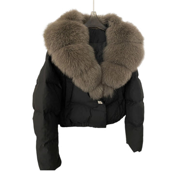 Women's Short-Length Fashionable Warm Fur-Collared Jacket