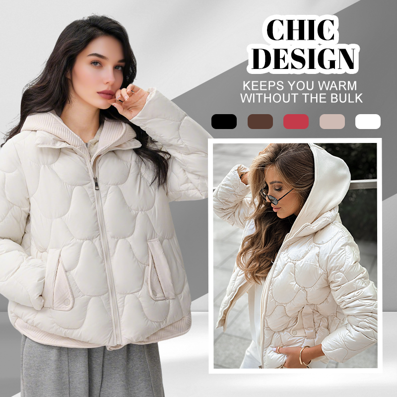 Quilted Jacket With Hood And Pockets