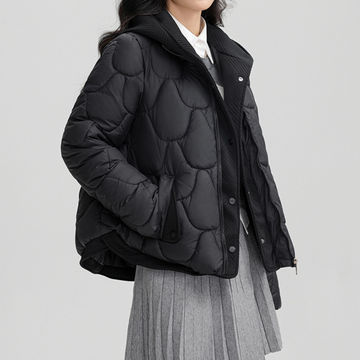 Quilted Jacket With Hood And Pockets